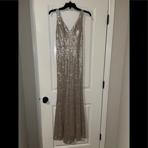 White sequin formal dress